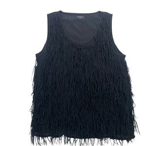 Tank top with fringe black size medium by Soaked in Luxury